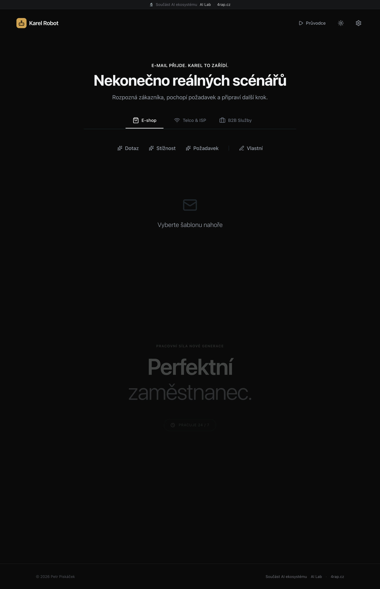 Screenshot projektu Karel Robot