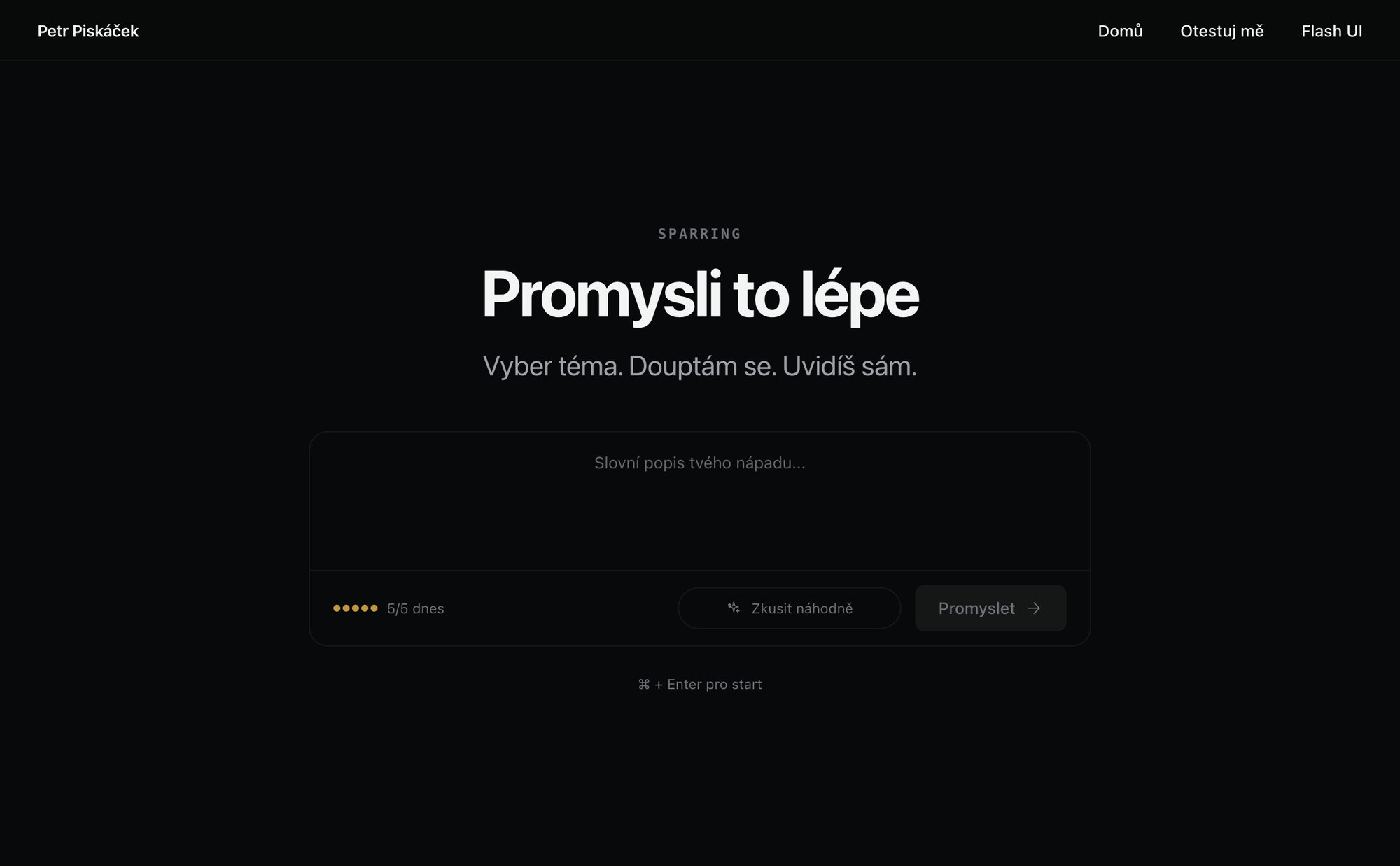 Screenshot projektu Sparring